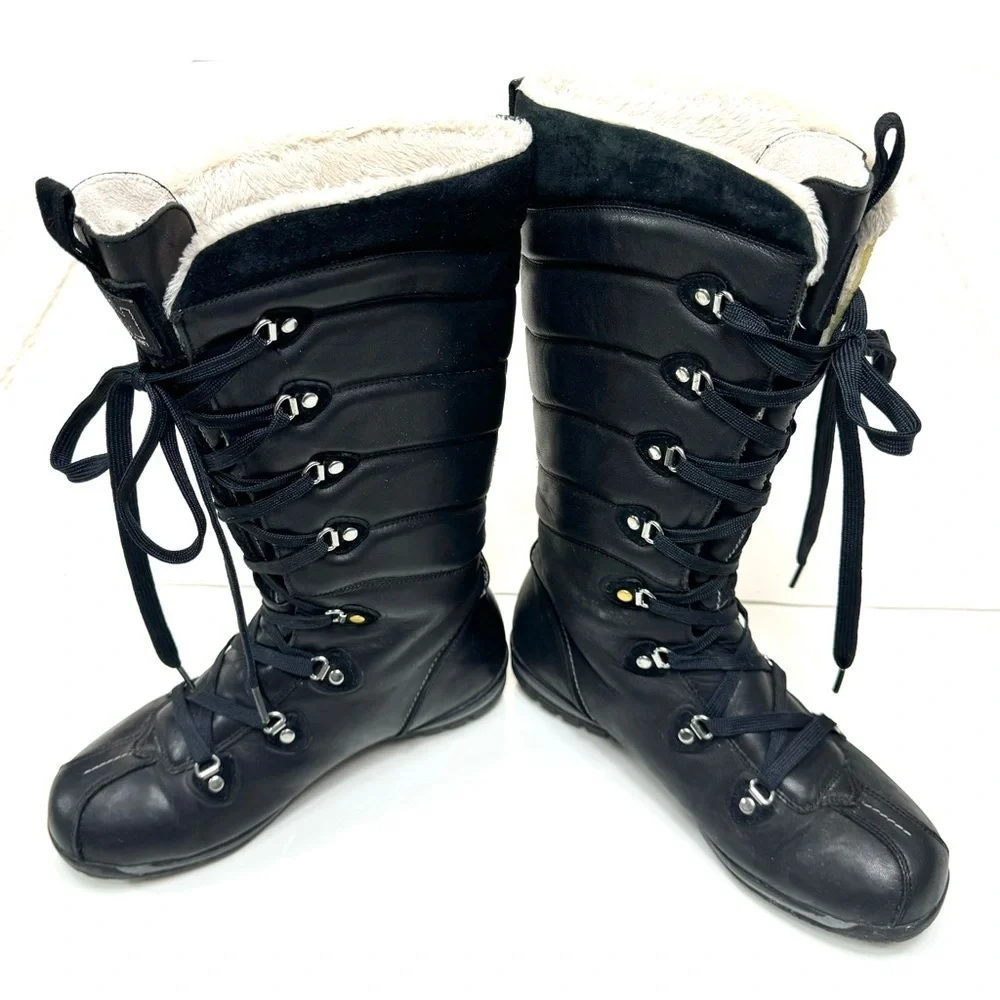 Helly Hansen Skuld 3 Leather Winter Shearling Boot in Black Size 6.5